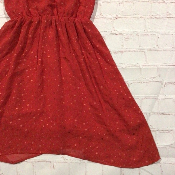 H&M Girl’s Red with Gold Stars Sleeveless Formal Dress - Size 10-11Y - Picture 3 of 8